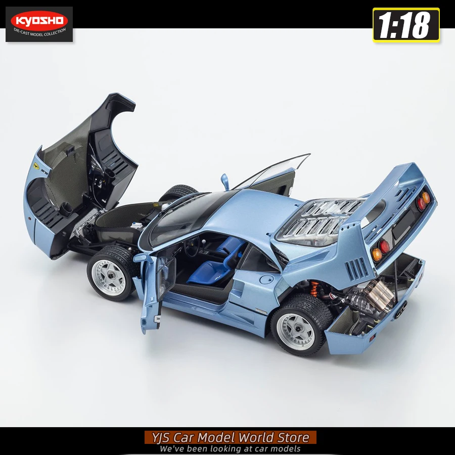 KYOSHO Diecast Model 1/18 F40 'Light Weight' Red Blue Alloy Car Model Collection Gift for Friends and Family