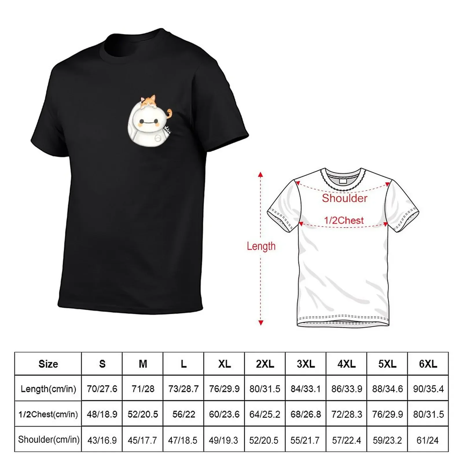 Cute White Robot with a Cat T-Shirt graphic tee shirt customizeds men clothings