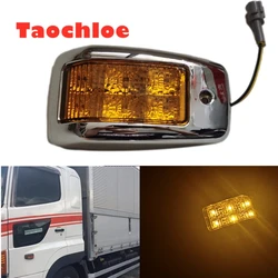 1pc Amber White LED plating turn Signal lights command lamp 24V LED corner lamp For Hino hino700 hino 300 500 truck