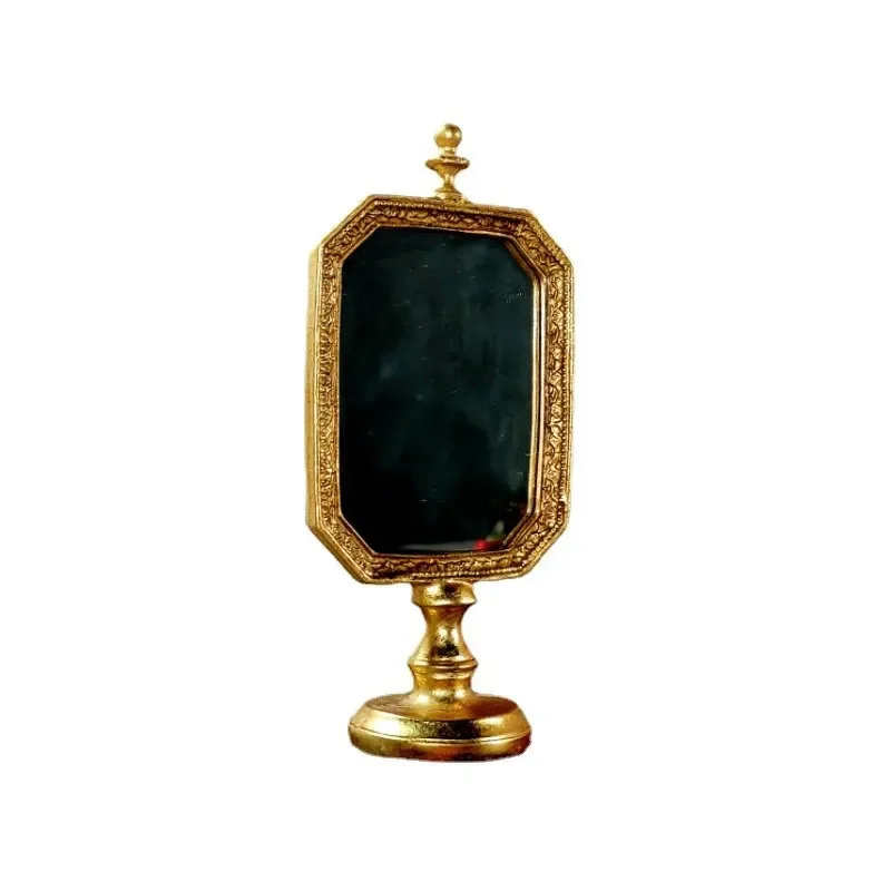 Home European retro old desktop makeup mirror x nostalgic gold living room dresser mirror ornament gothic