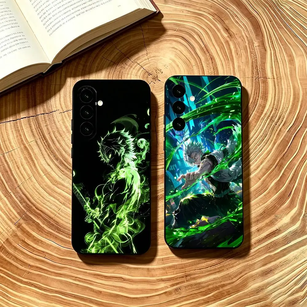 

Anime S-Shinazugawa Sanemi Phone Case For Samsung Galaxy A73,A72,A71,A70,A53,A52,A51,Soft Black Cover