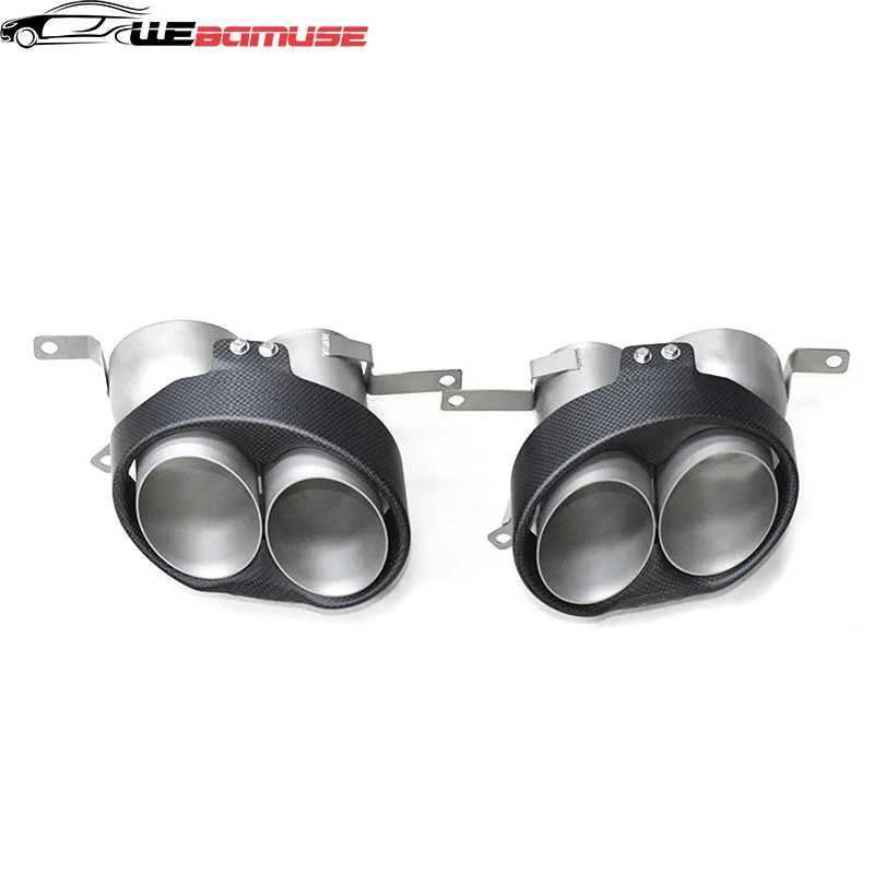 Oval Exhaust For Audi RS6 RS7 Carbon Fiber Tailpipes C7 Exhaust Pipe Conversion Muffler Nozzle Exhaust Header.