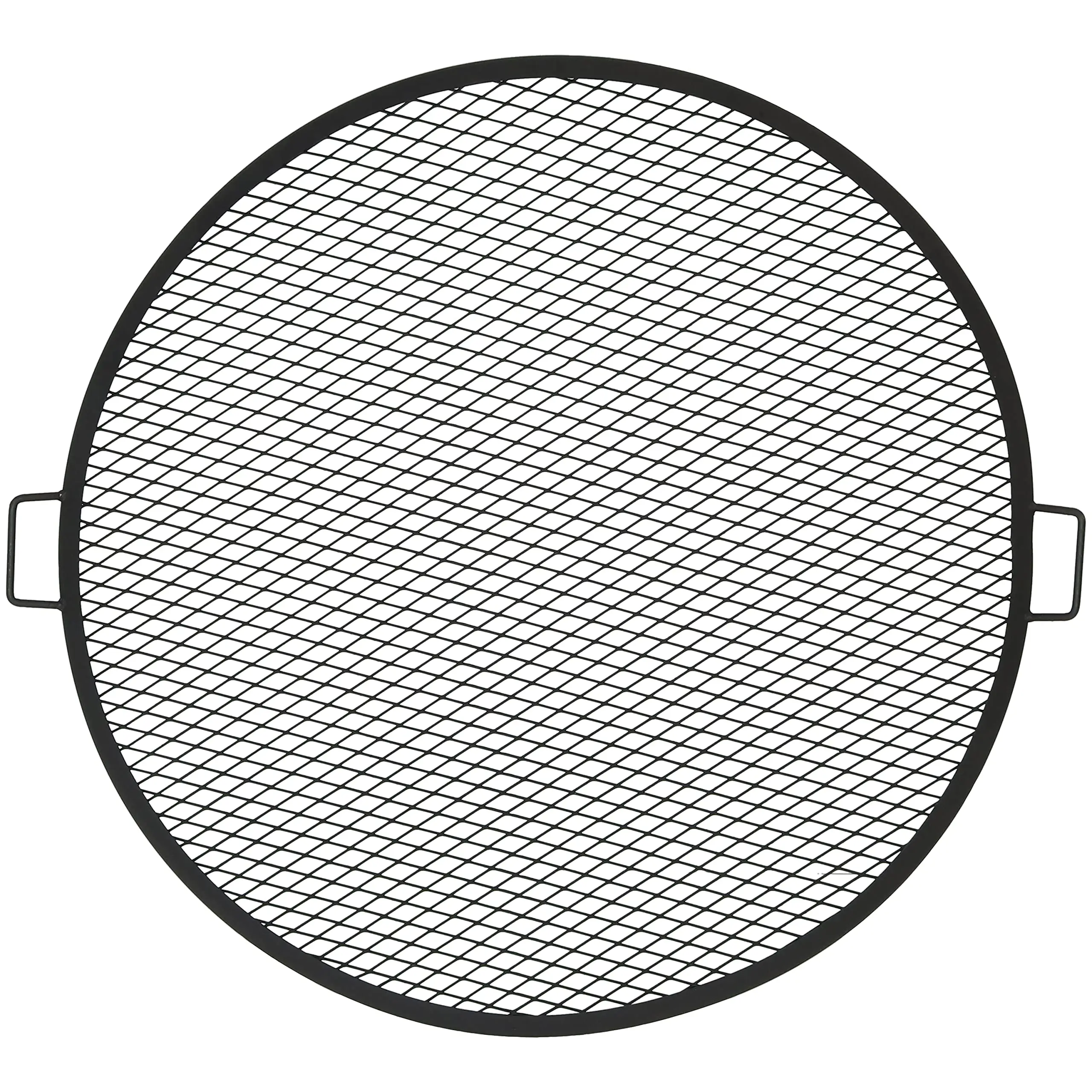 Round Fire Pit Grill Grate with Handles, Heavy Duty Steel, 37.5