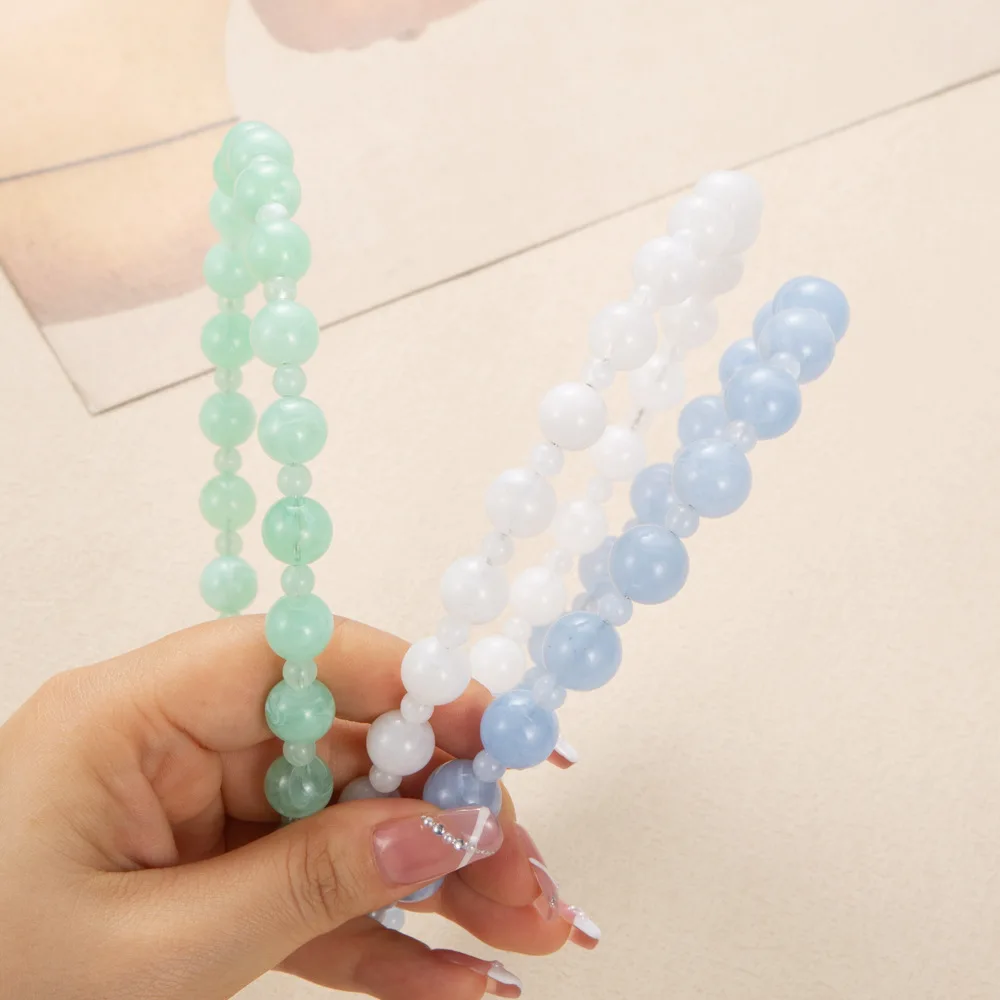 Hot-selling fashion new headband women's round beads temperament versatile headband Internet celebrity personalized pressure hai
