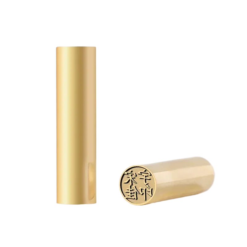 Custom Chinese Name Stamps Brass Personalized Stamp Round Portable English Seal Teacher Painter Calligraphy Painting Brass Sello