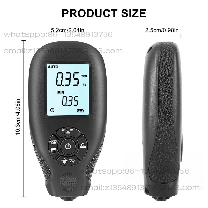 HW-300 Digital Display Paint Film Tester, Automotive Industry Coating Paint Coating Thickness Gauge