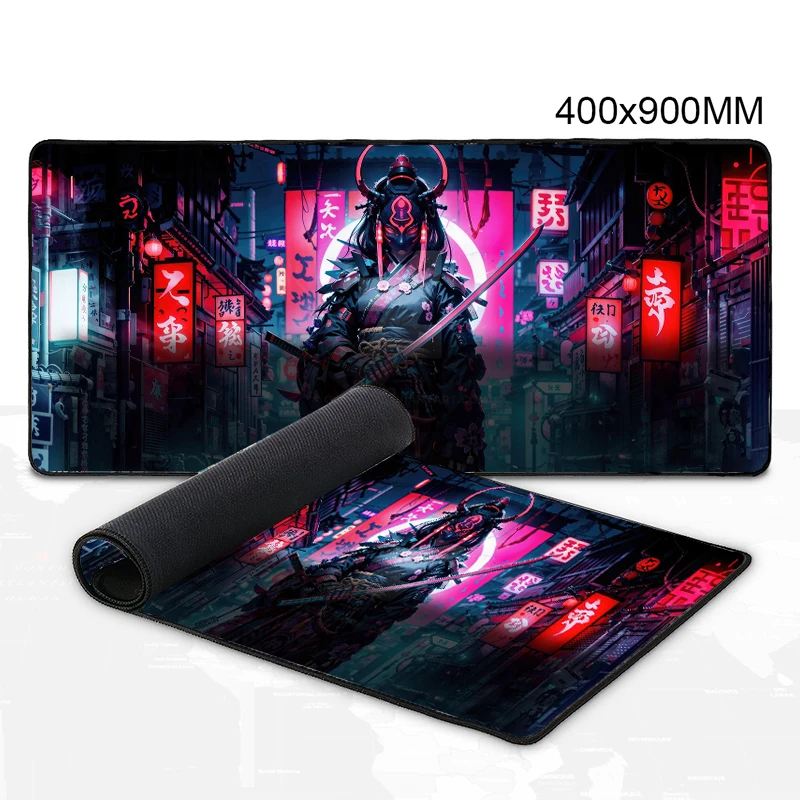 

Simple girl anime mouse pad oversized neon punk computer keyboard desk mat sliding pad game customization overwatch