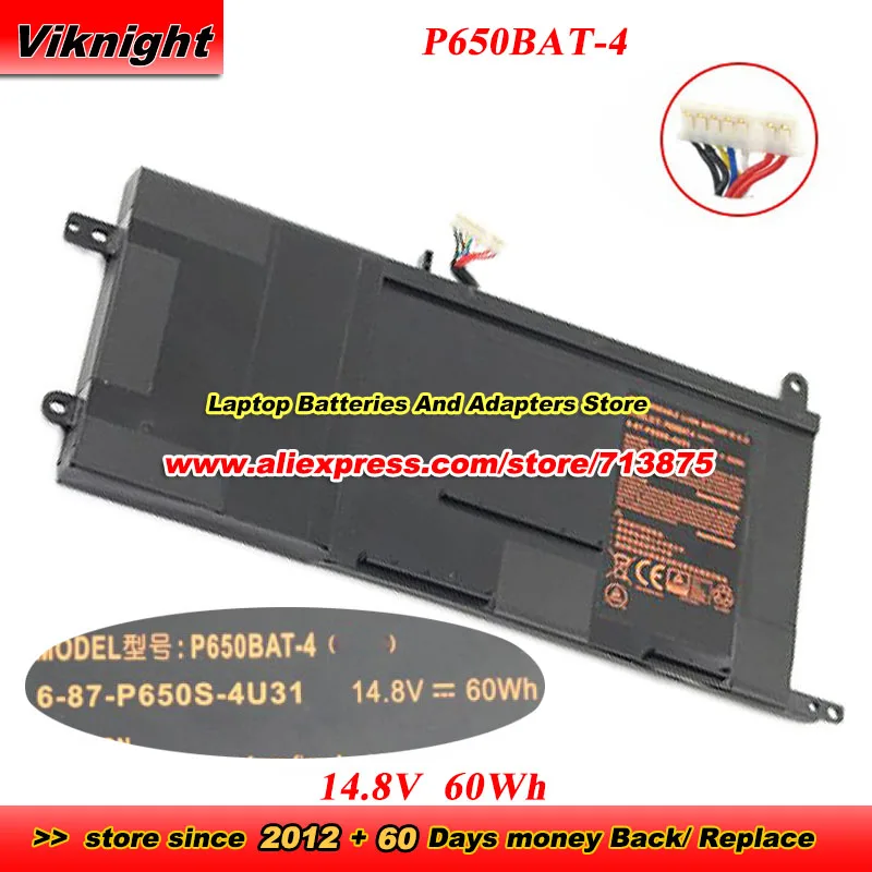 P650BAT-4 battery for Sager NP8650 NP8651 NP8651-S NP8652 NP8652-S NP8658 NP8678 Nexoc G734 ERAZER X7851 X7843 X7847