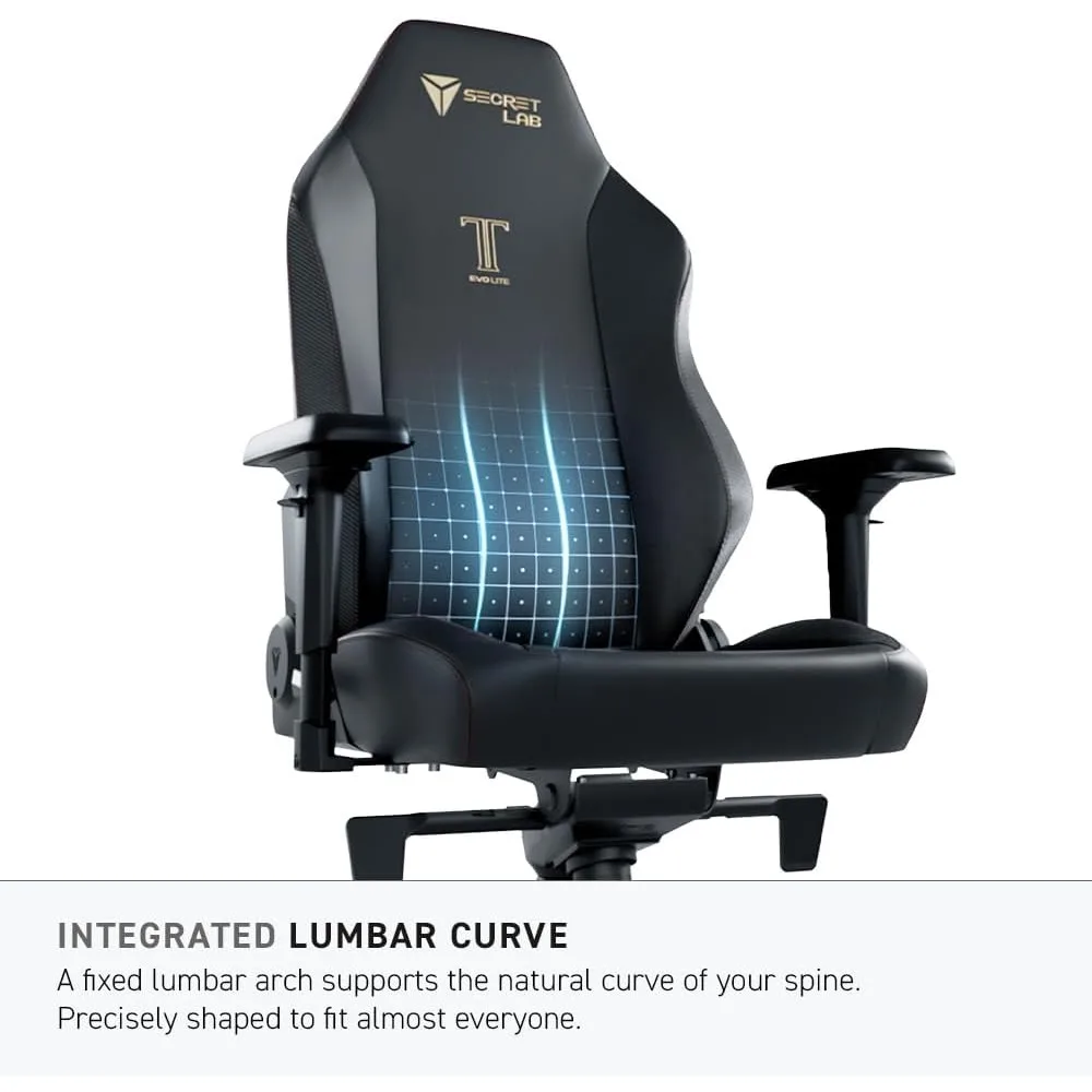 Titan Evo Lite-silla Gaming de polipiel, sillón reclinable ergonómico y resistente con reposabrazos 4D, color negro Prime 2,0