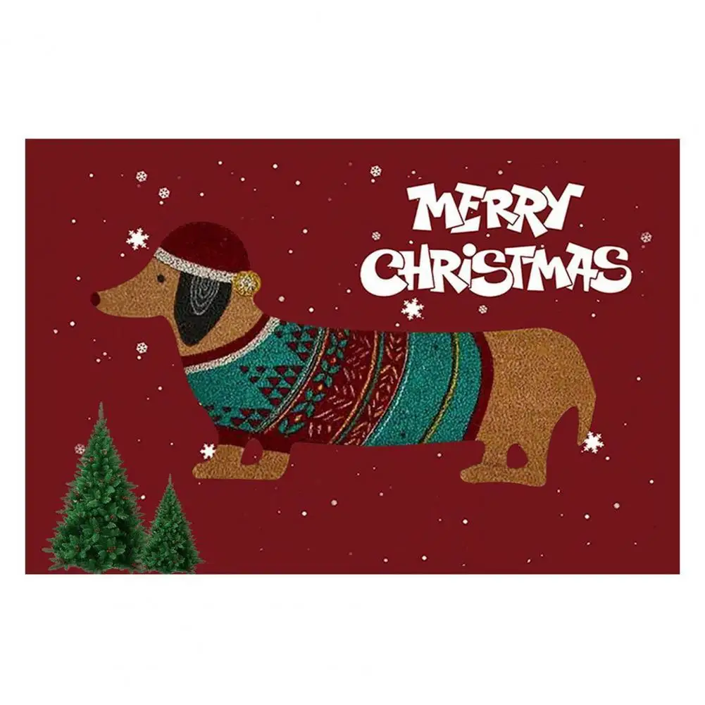 Carpet Festive Dachshund Retro Truck Christmas Doormats Fun Animal Welcome Mats for Indoor/outdoor Use Doorway Carpet