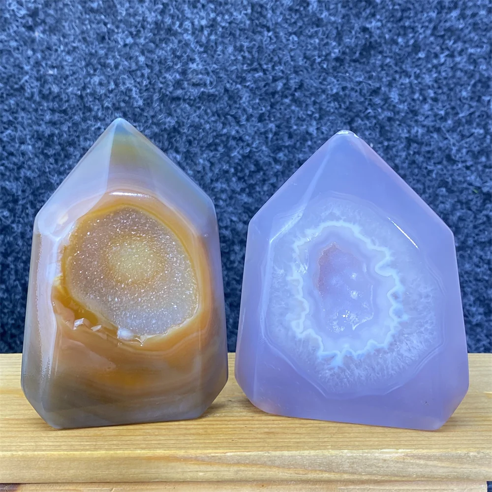 

High-Quality Natural Agate Crystal Ornaments Chakra Meditation Torch Home Decorative Mineral Artwork