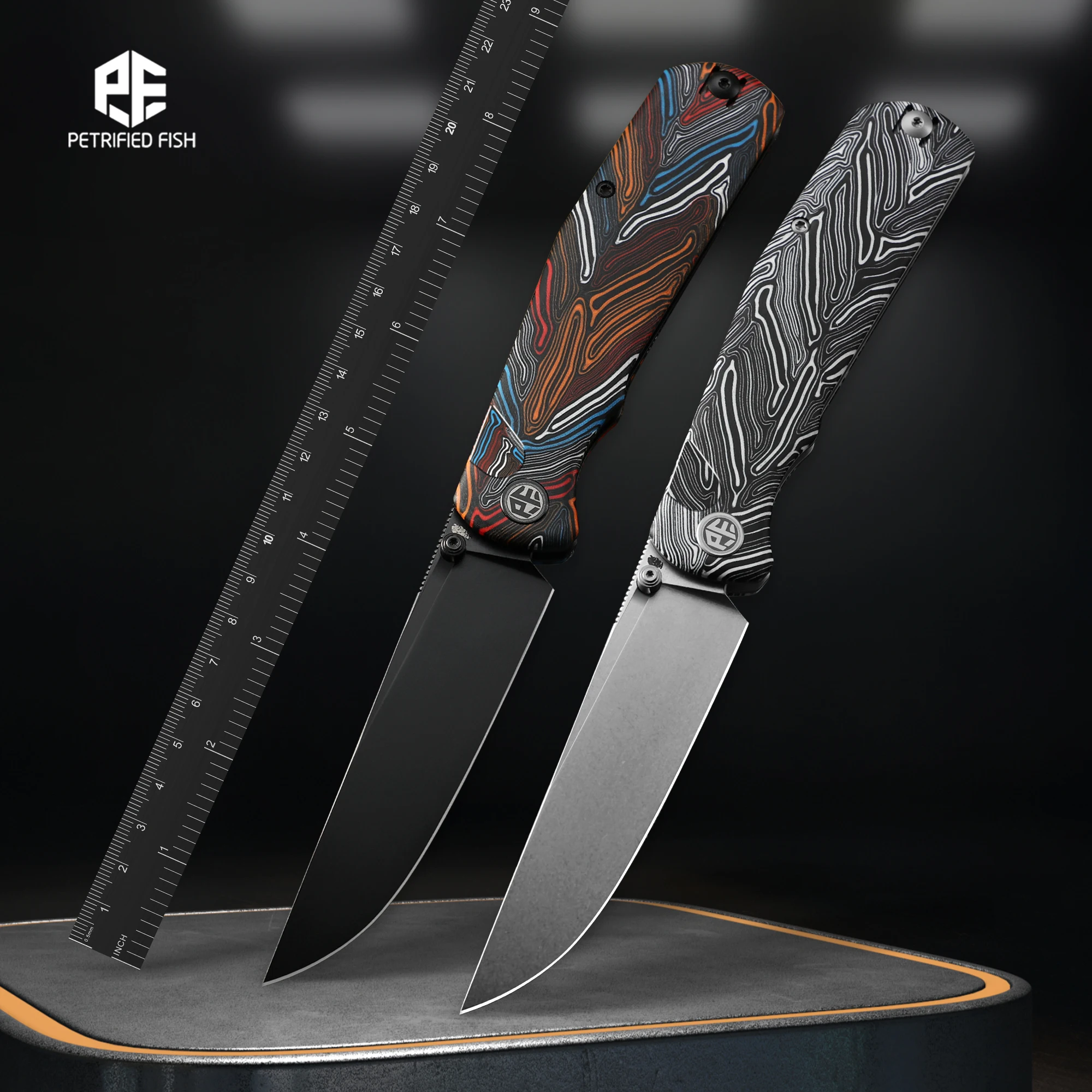 

Petrified Fish PFP14 Folding Tactical Knife Foldable Pocket Knife G10 Ball Bearing Hunting Cutting Multitool Survival Kit EDC
