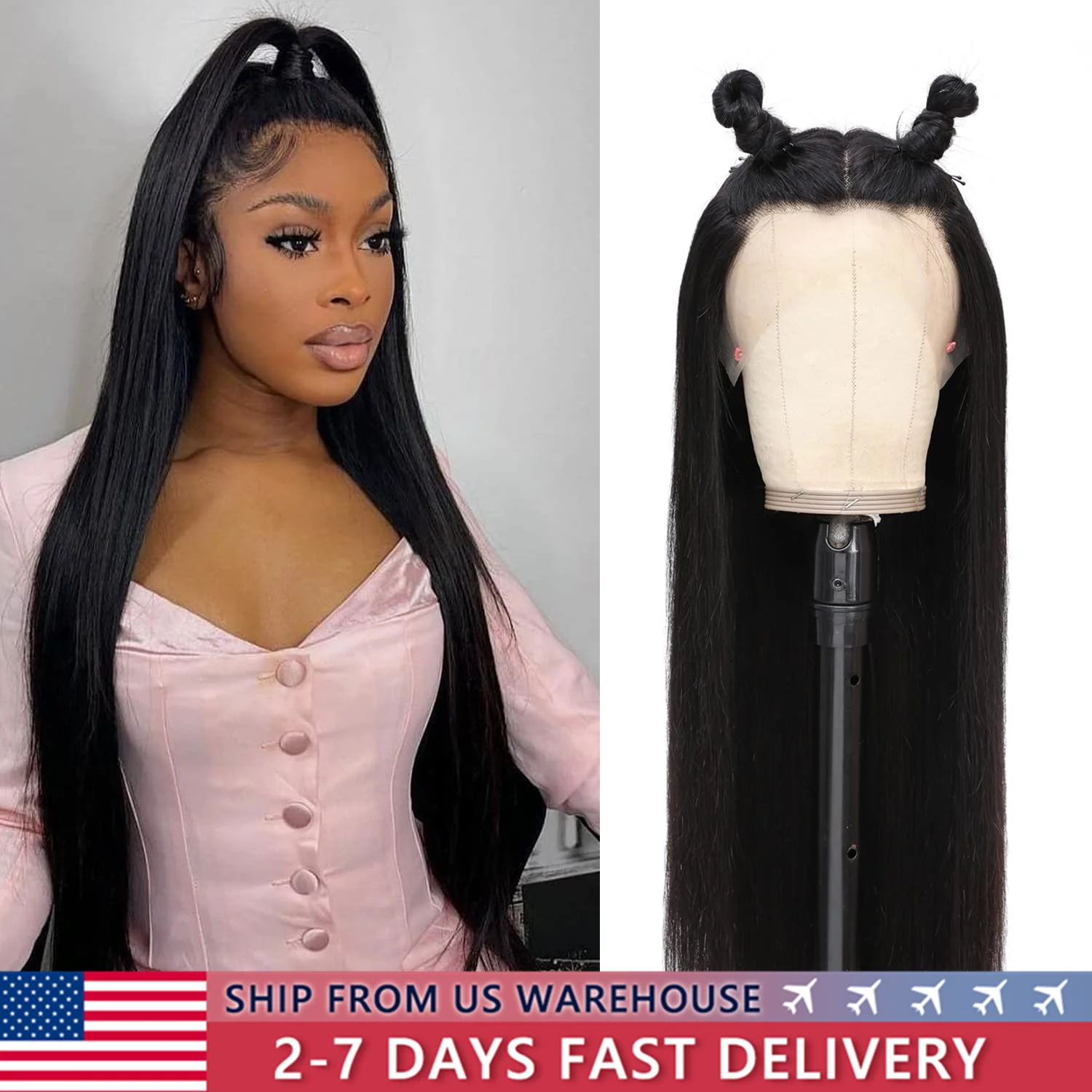 13x6 HD Lace Frontal Human Hair Wigs Malaysian Straight Pre Plucked Glueless Wigs Human Hair Ready To Wear HD Lace Front Wigs