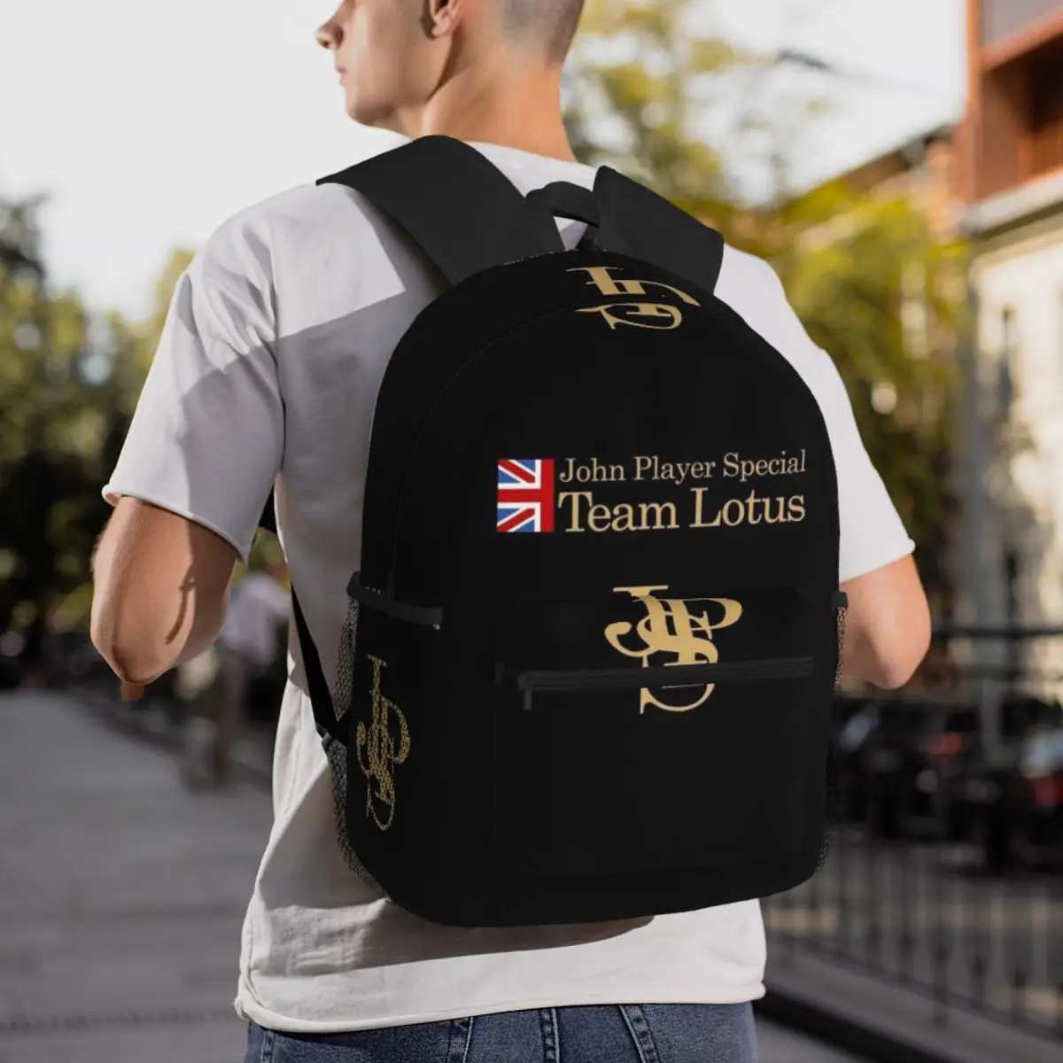 JPS John Player Special Team Backpack Student BookBag Children School Bag Computer Shoulder Bags for Boys Girls