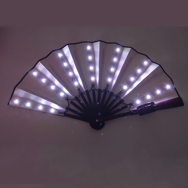 10 Zoll LED Leuchtender Faltfächer für Tanz, Party, Hochzeit, Bühnenauftritte, Shows, Festivals – Bunter LED-Handfächer, Kung-Fu-Fächer – Detail 33