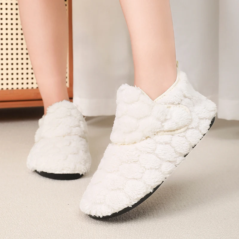 

Зимние женские плюшевые ботинки на плоской подошве, однотонные универсальные хлопковые сапоги, тапочки, теплая уютная женская обувь для дома и улицы