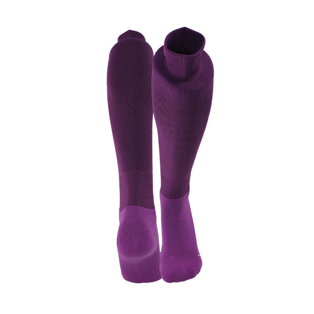 Men's Purple Sports Socks Elastic Breathable Anti-Slip for Football Soccer Athletic Solid Color Team Football Socks