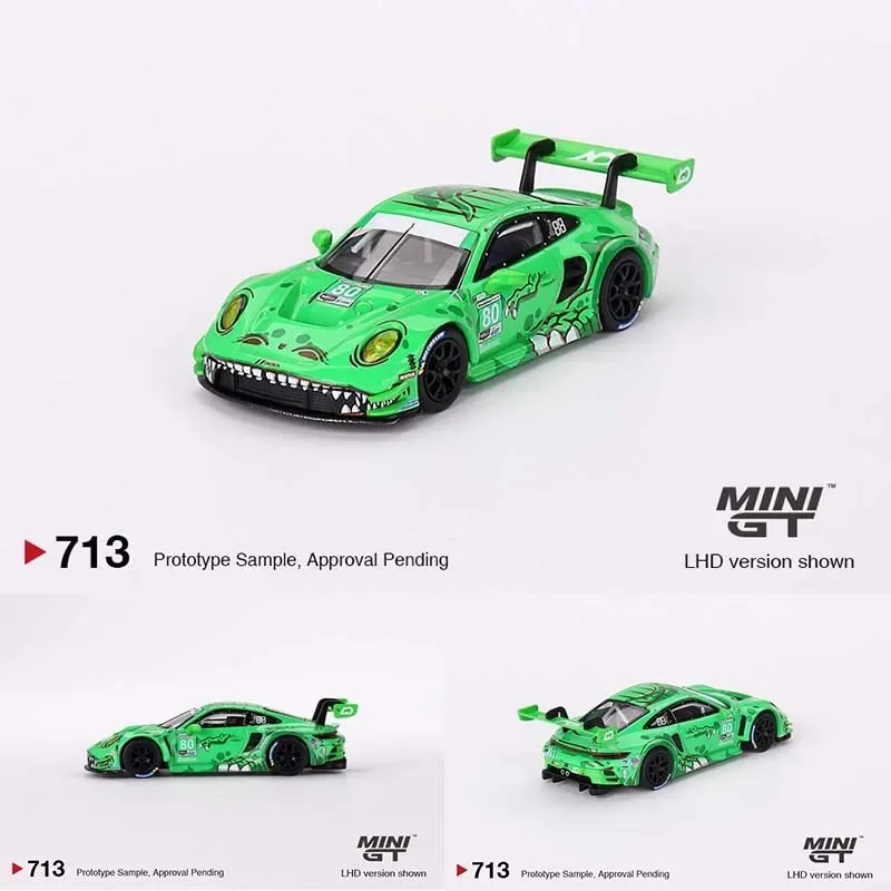 

МИНИК 713 1:64 992 GT3R # 80 GTD AO Racing Тираннозавр, литая под давлением модель диорамы, коллекция миниатюрных игрушек