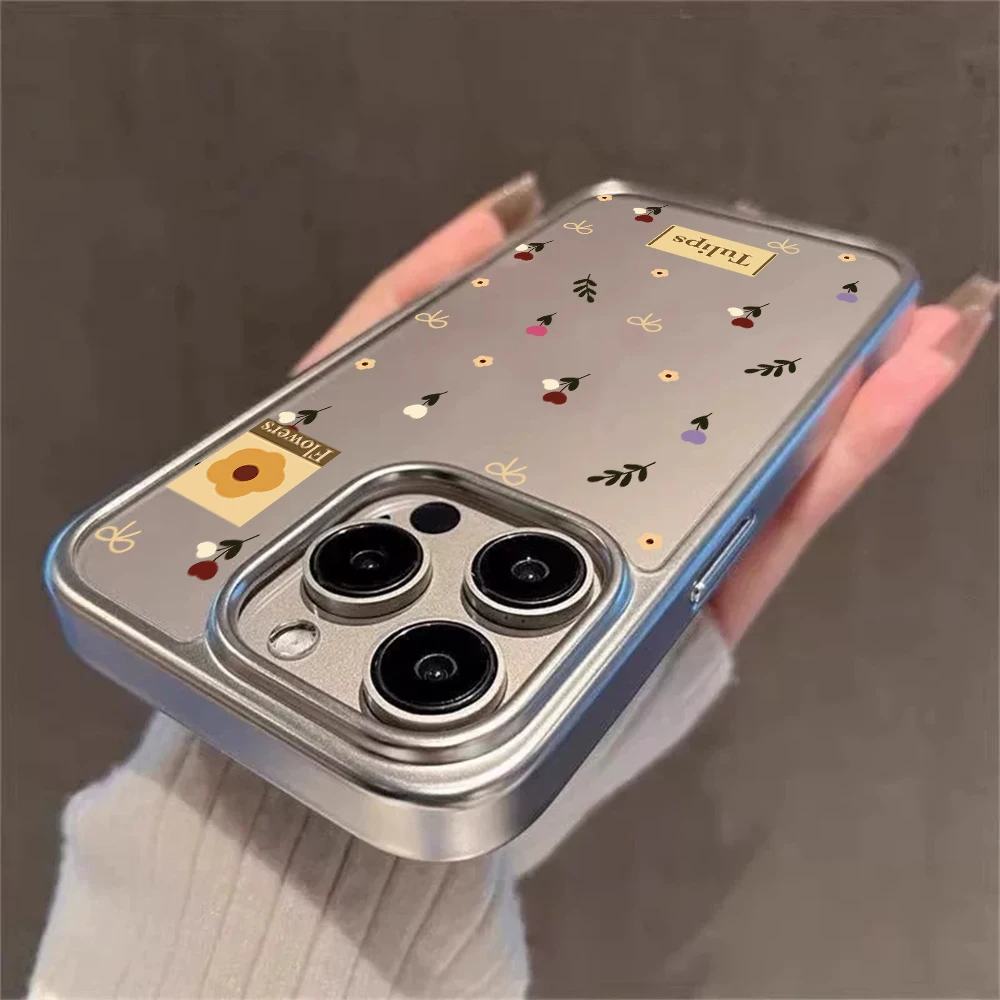 Tulpenblumen-Design Luxus-Handyhülle für iPhone 16 17 15 14 13 12 11 Pro Max Plus 15 XR XS Hüllen Transparent Stoßfest Coque – Detail 4