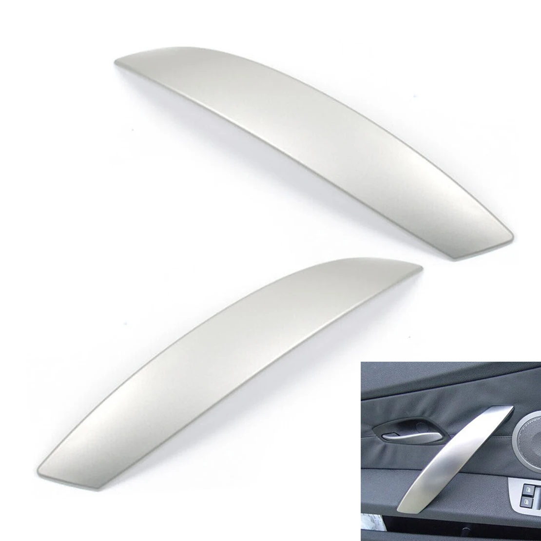 

51418040695 51418040696 1 Pair Left Right Interior Door Pull Handle Cover Trim Silver Fit for BMW Z4 E85 E86 2002-2008 Chrome