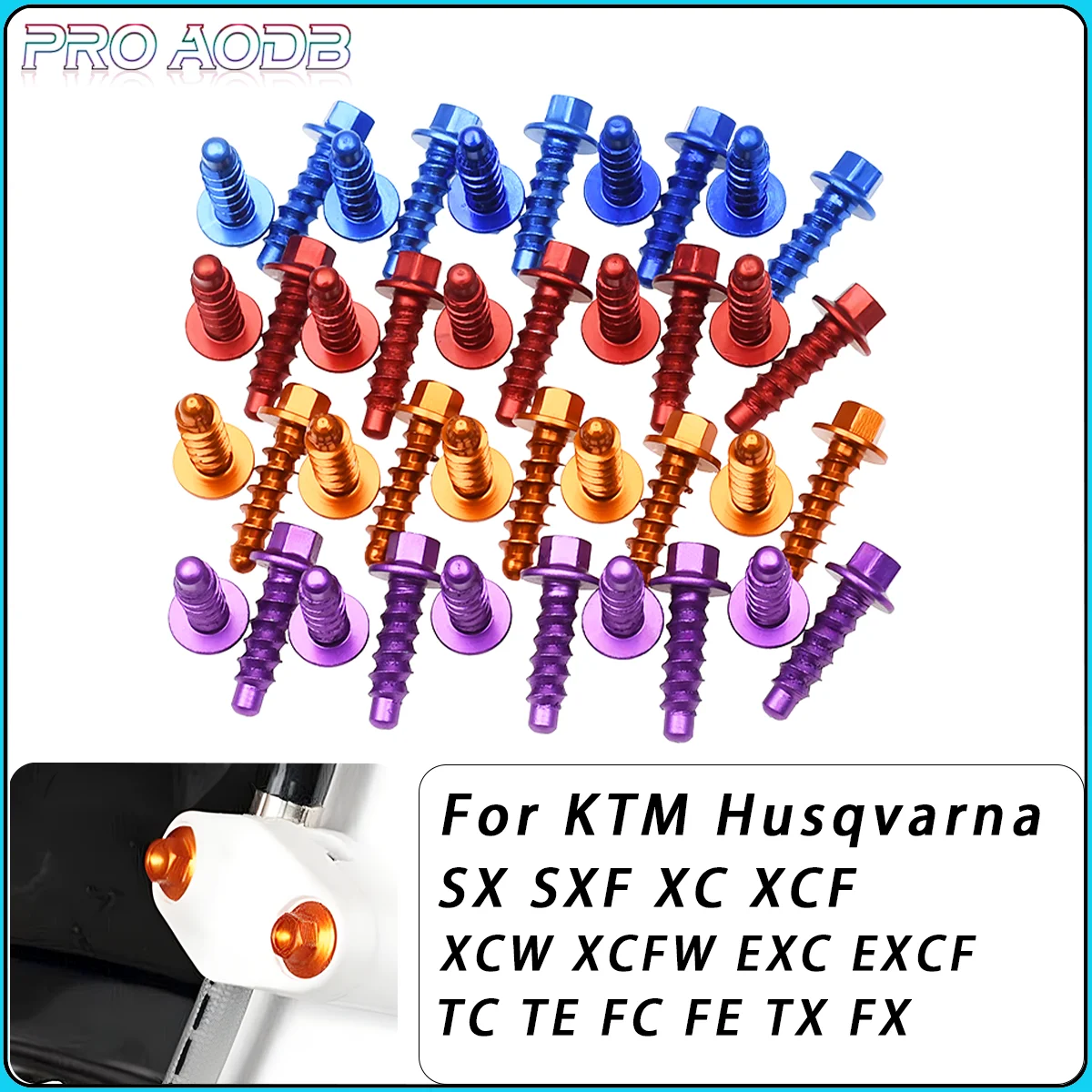 

10Pcs CNC Aluminum Self Tapping Screw Bolts Kit For Husqvarna FE TE FC TC FX TX For KTM EXC EXCF XC XCF XCW SX SXF 2004-2023