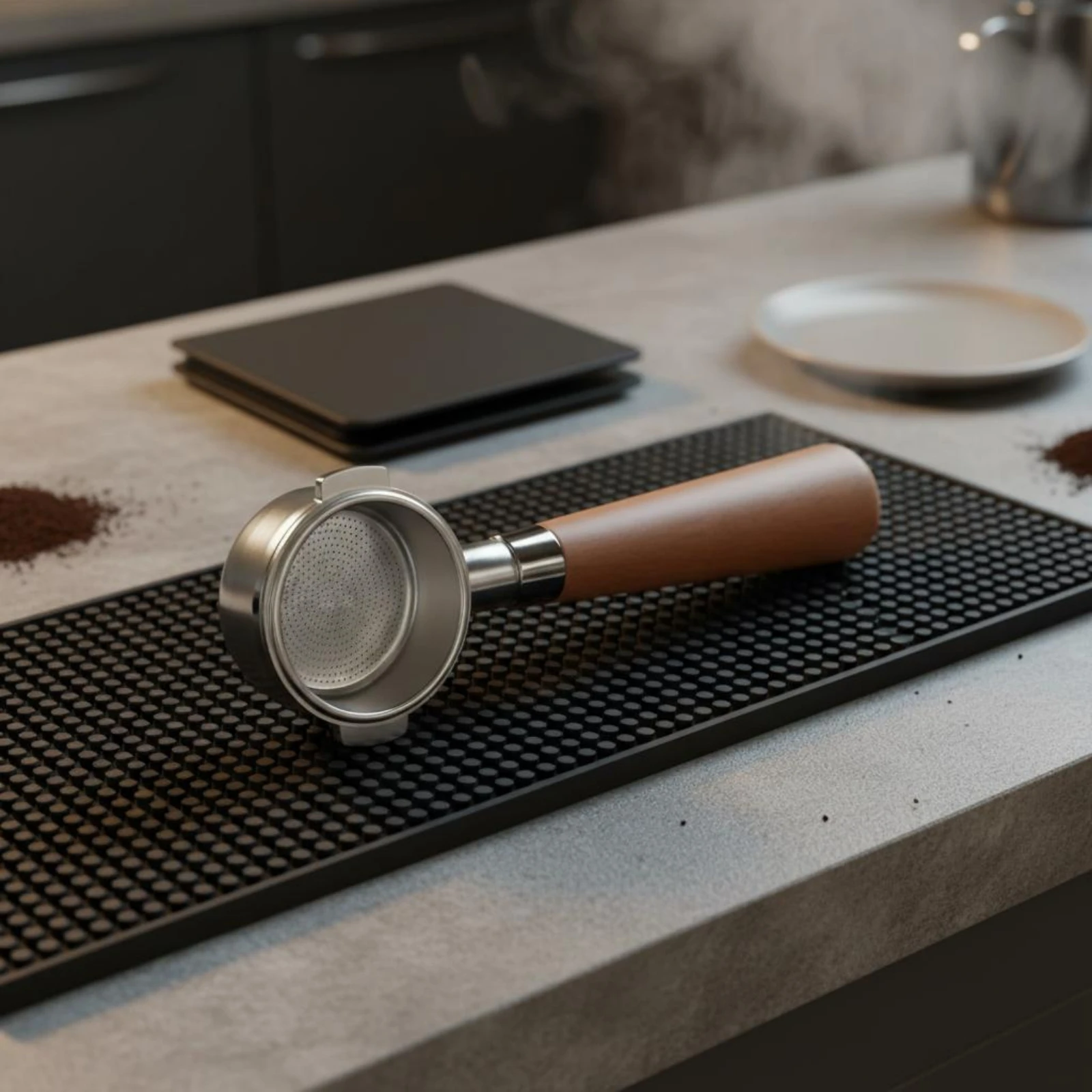 51mm Bottomless Portafilter Ergonomic Grip Uncovered Portafilter with Wood Handle Coffee Machine Part for Baristas, Cafe view 6