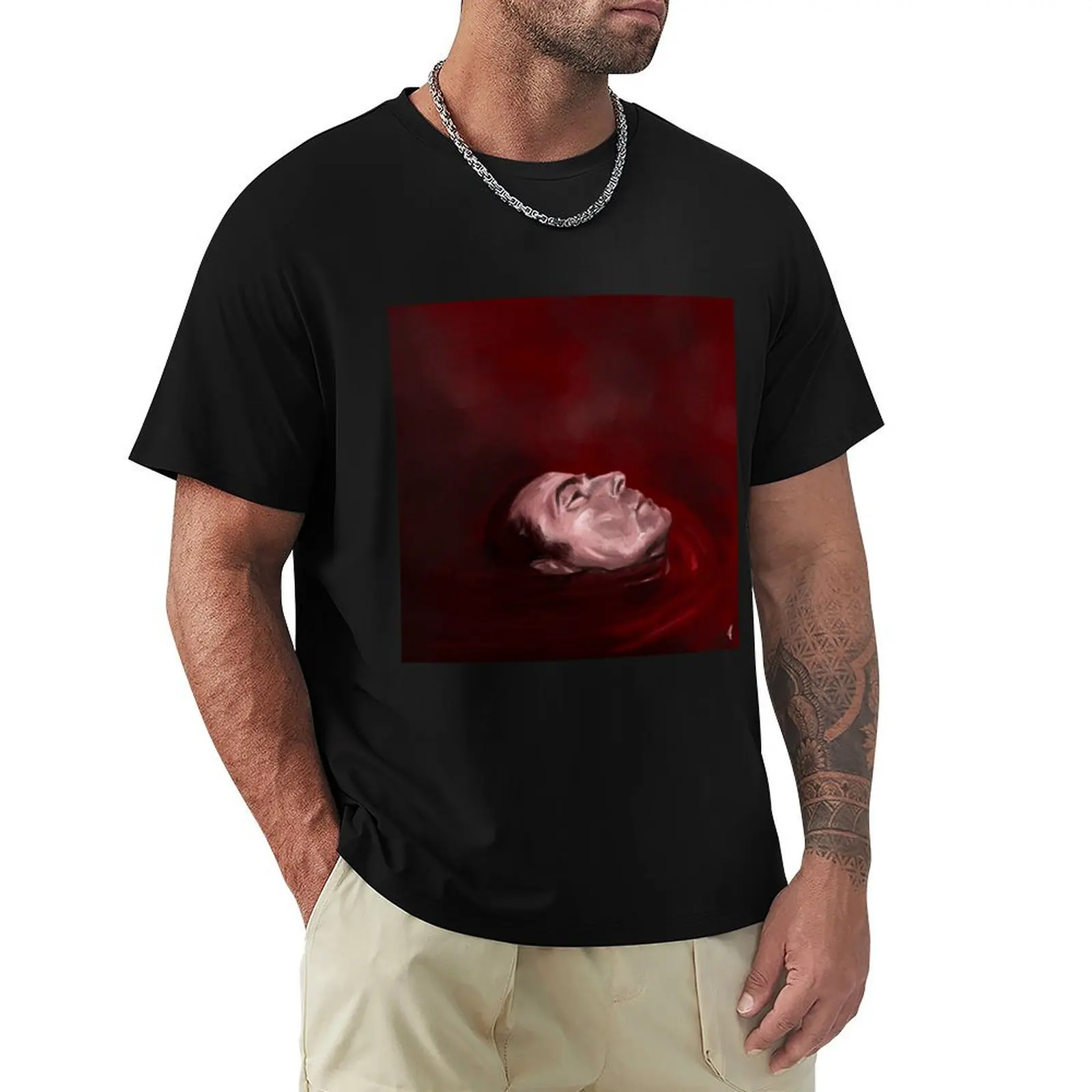 

Dracula floating in blood (Claes Bang) T-Shirt anime figures shirts graphic tee Blouse mens t shirts