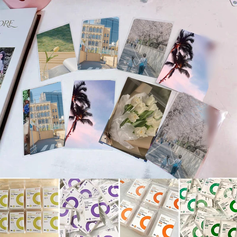 50pcs Korea Card Sleeves Clear Acid Free CPP HARD 3 Inch Photocard Holographic Protector Film Album Binder Flat Card Holder