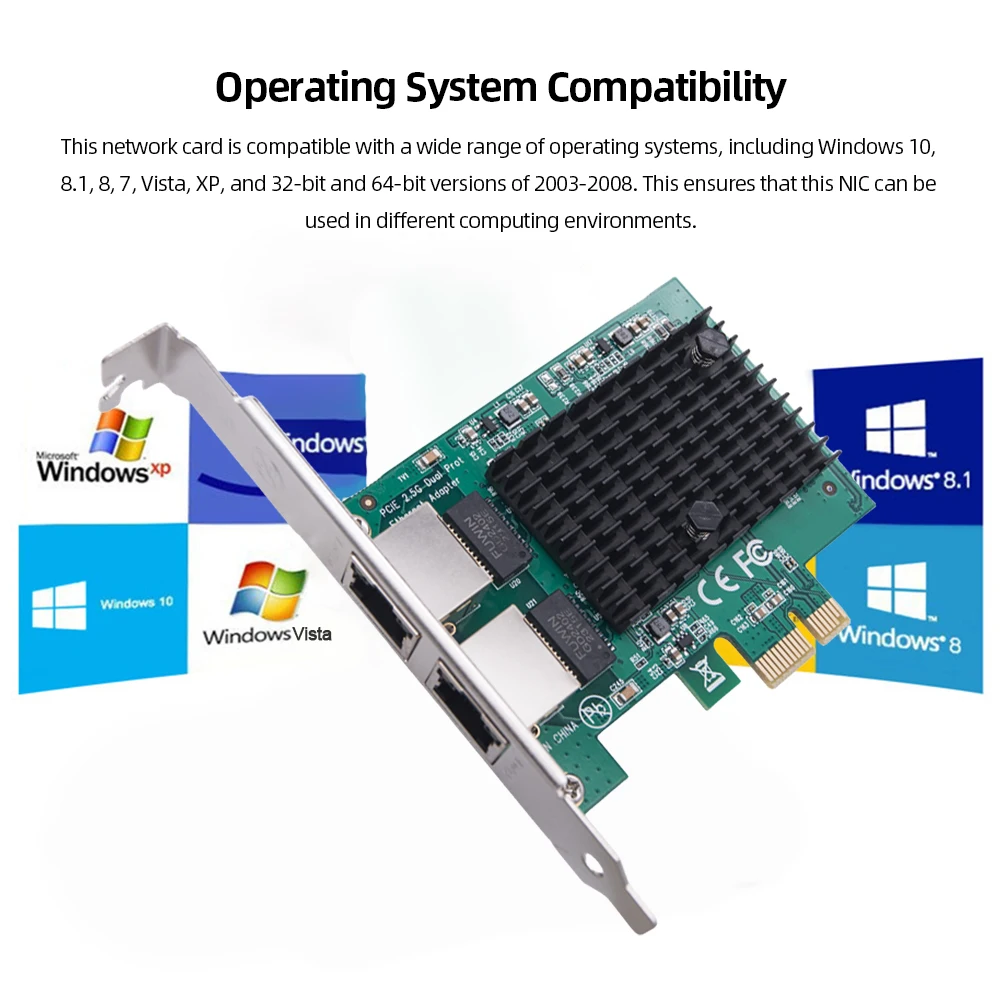 10M/100M/1000Mbps Network Card RTL8125 Gigabit Ethernet PCI Express Network Card RJ45 LAN Adapter Converter Network Controller