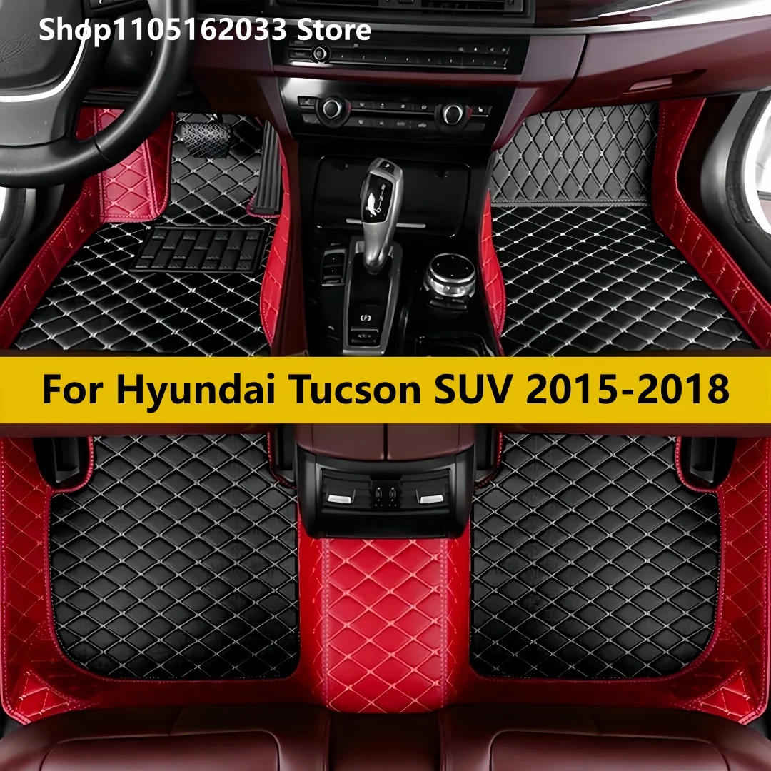 Автомобильные коврики на заказ для Beijing-Hyundai Tucson SUV 2015 2016 2017 2018, автомобильные подушечки для ног, автомобильный ковер, кожаный полный комплект ковриков