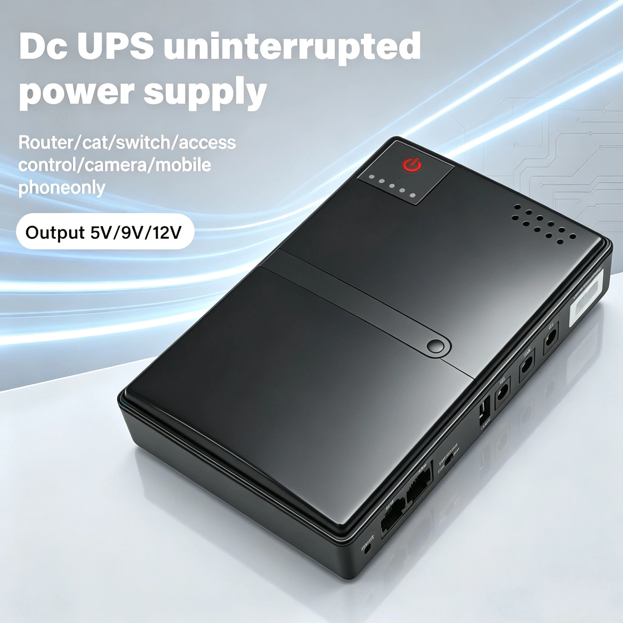 【Without Battery】 5v 9v 12v 220V for Router Wifi Modem Mini DC UPS Uninterruptible Power Supply 18650 Replaceable Battery Backup
