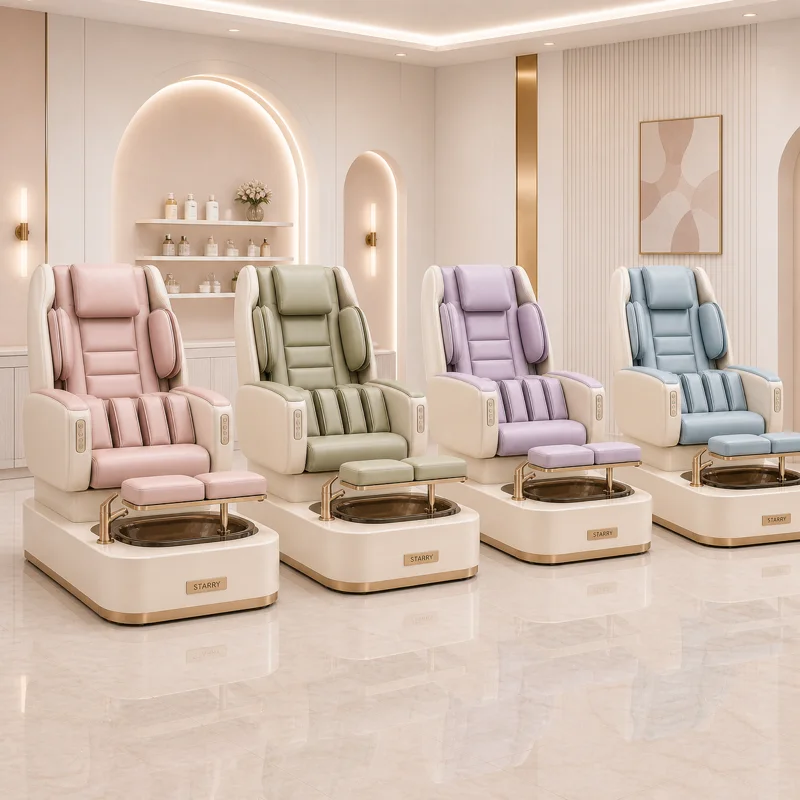 Luxury Pedicure Chair With Adjustable Seat For Relaxing Foot Bath And Massage