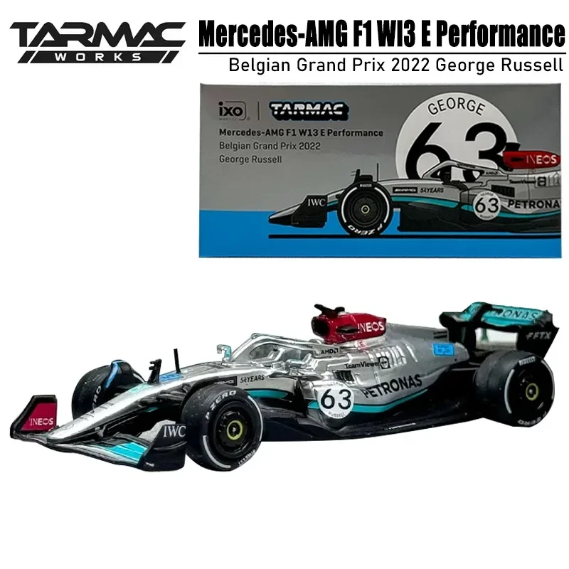 Tarmac Works 1/64 Mercedes-AMG F1 Wl3 E Performance Belgian Grand Prix 2022 George Russell Alloy Toy Motor Diecast Metal Model