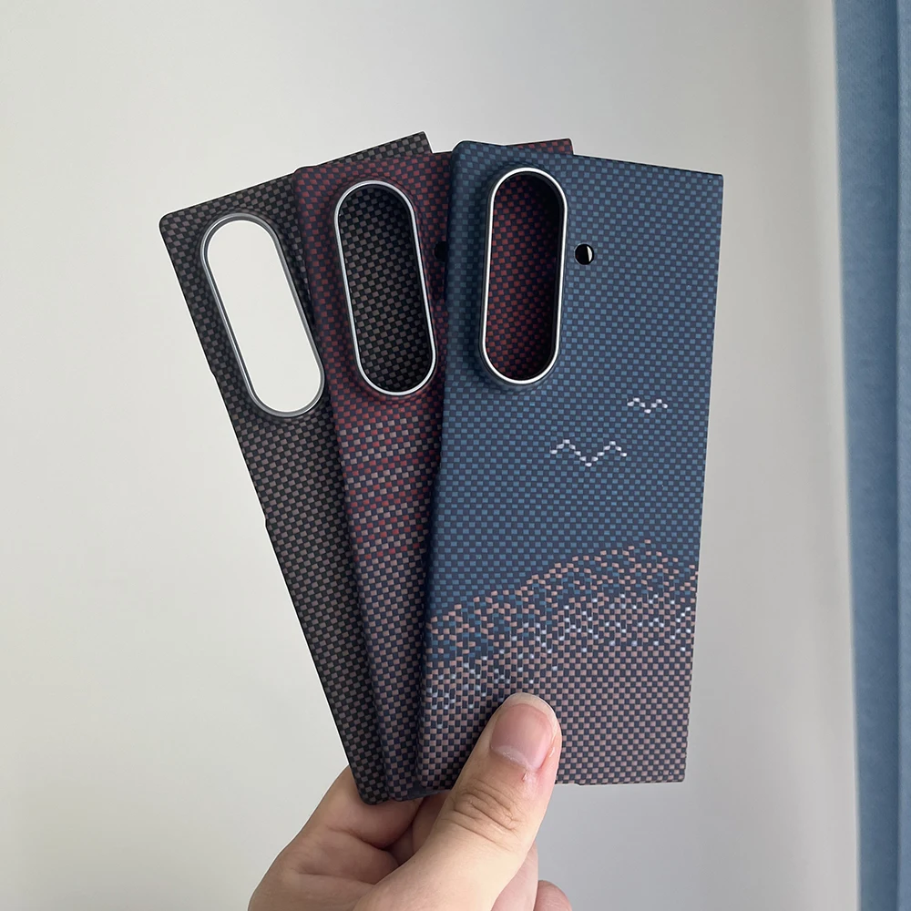 

Магнитный чехол из настоящего углеродного волокна для Magsafe для Samsung Galaxy Z Fold 7, ультратонкий легкий чехол из арамидного волокна