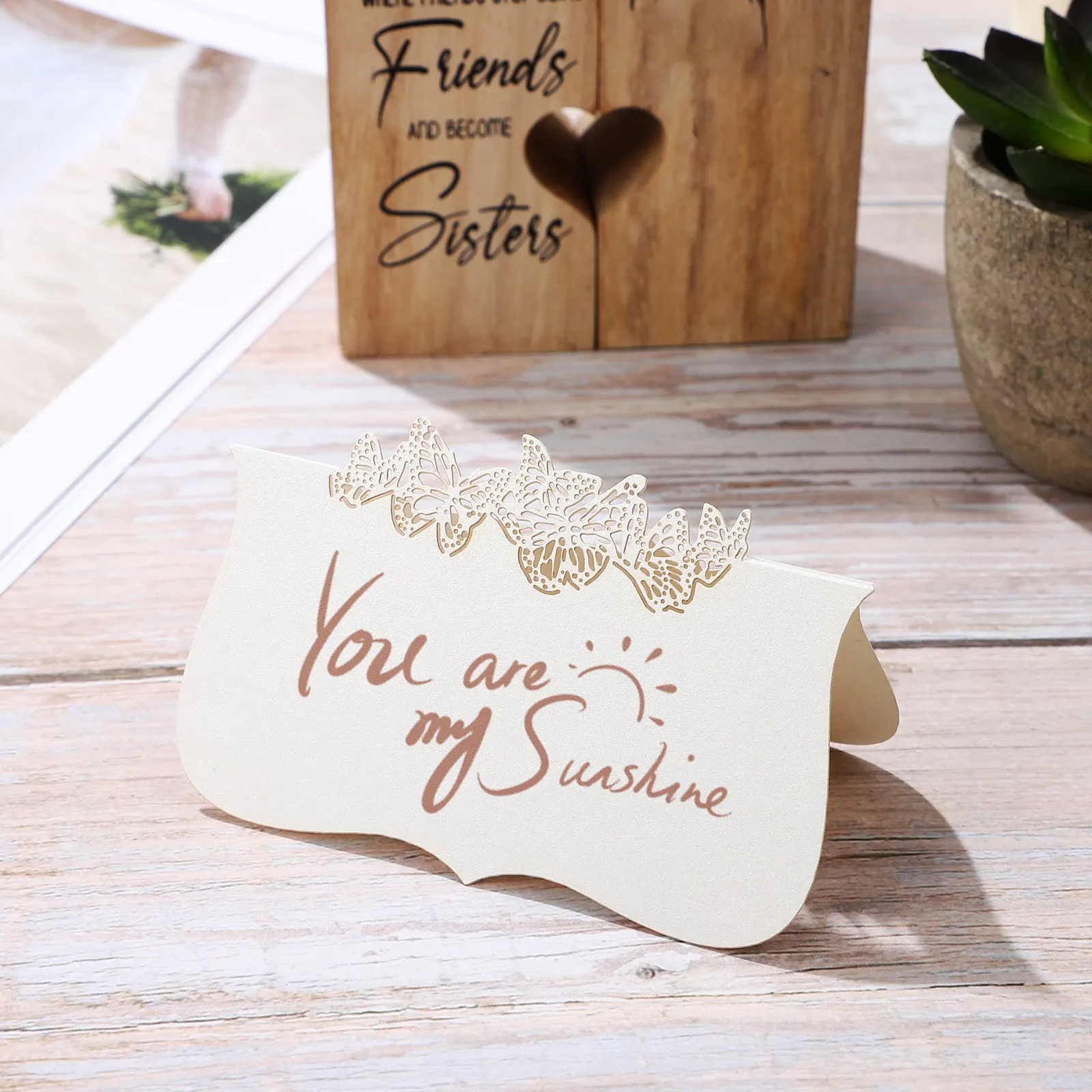 

50 Pcs Cardboard Place Butterfly Name Cards for Wedding Small Tent Placecards Table Setting Tented