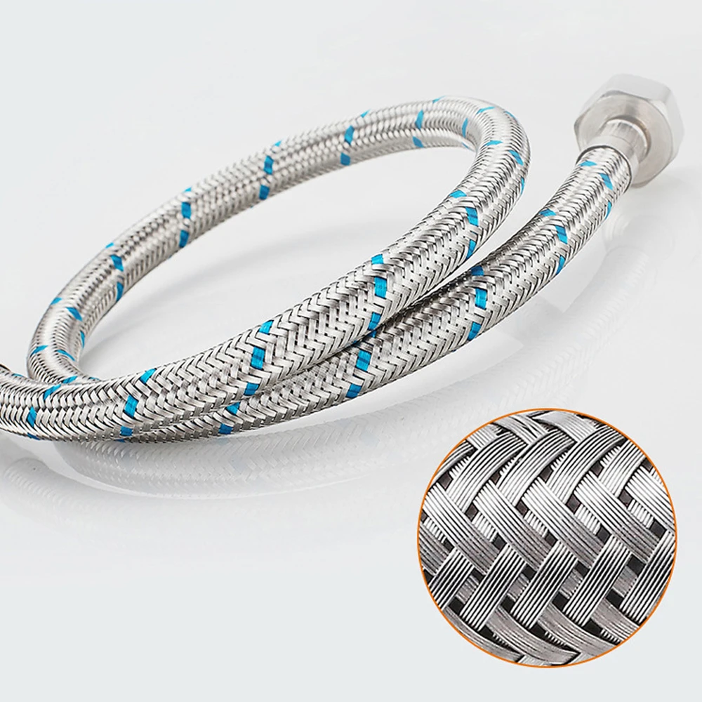 2 uds 50cm tubos de plomería flexibles G1/2 G3/8 G9/16 grifo mezclador frío y caliente tubo de suministro de agua de acero inoxidable mangueras