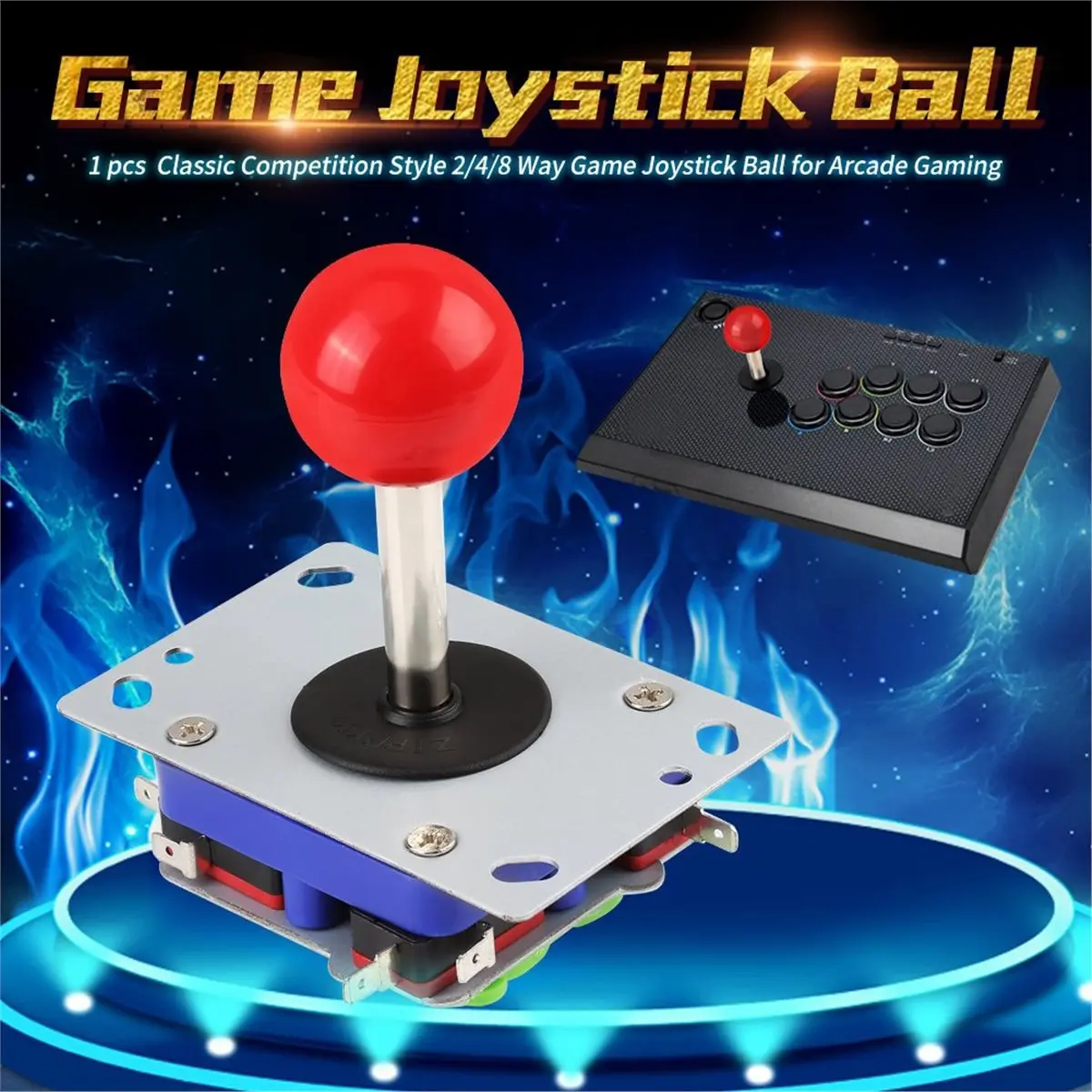 

Classic Competition Game Joystick Ball, 2/4/8 Way Adjustable for Gaming Accessories Game Controller