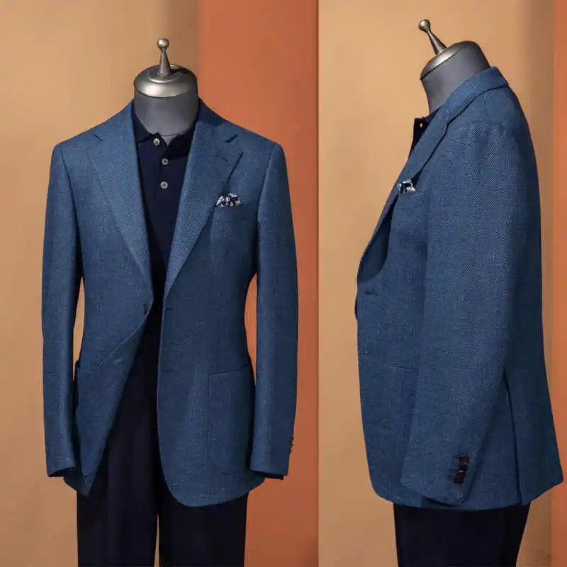 Stylish 2-Piece Men's Blazer Set Textured Formal Suit Elegant Daily & Gala Wear Tailored Design Chaqueta Hombre Customized