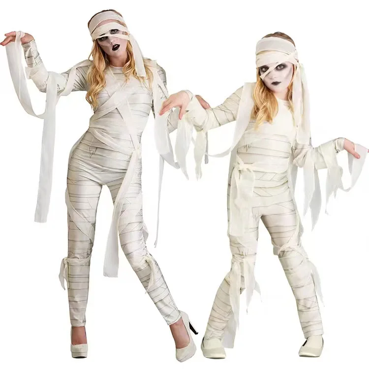Disfraces de Cosplay de Momia Egipcia Antigua para Niños y Adultos, Divertidos Disfraces de Muerte para Padres e Hijos, para Halloween, Carnaval, Fiesta, Disfraz de Zombi
