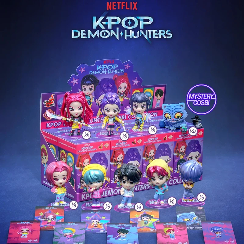 

Hot Toys K-Pop Demon Hunters Cosbi Blind Box Mini Figure Anime Collectible Model HUNTR X Rumi Mira Zoey Mystery Toy Gift