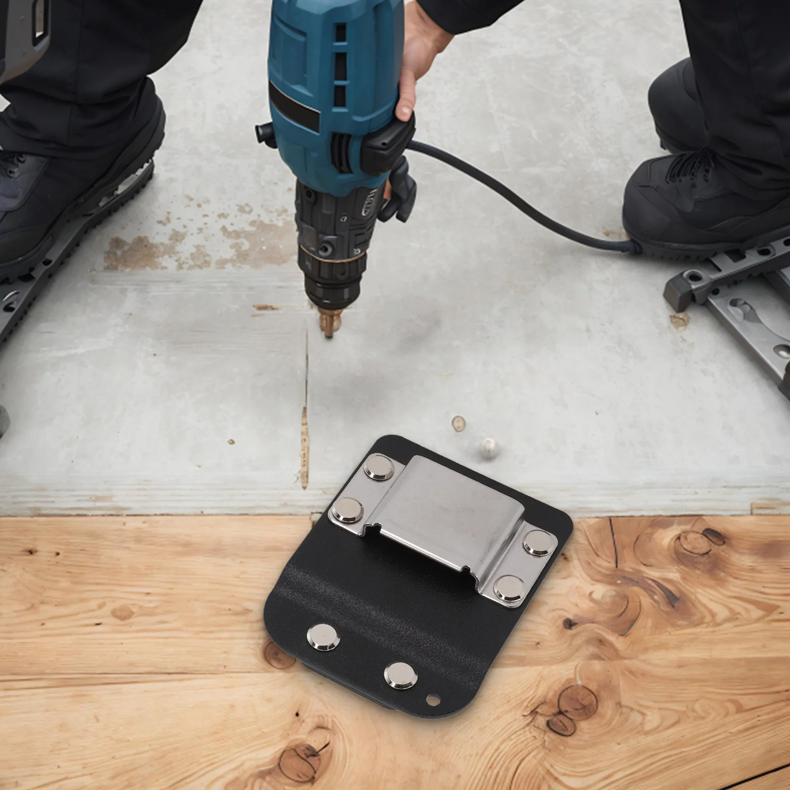 

Cordless Drill Tool Drill Holder Tool Organization Safety Feature Single-Handed Operation Stainless Steel For Tool Belt