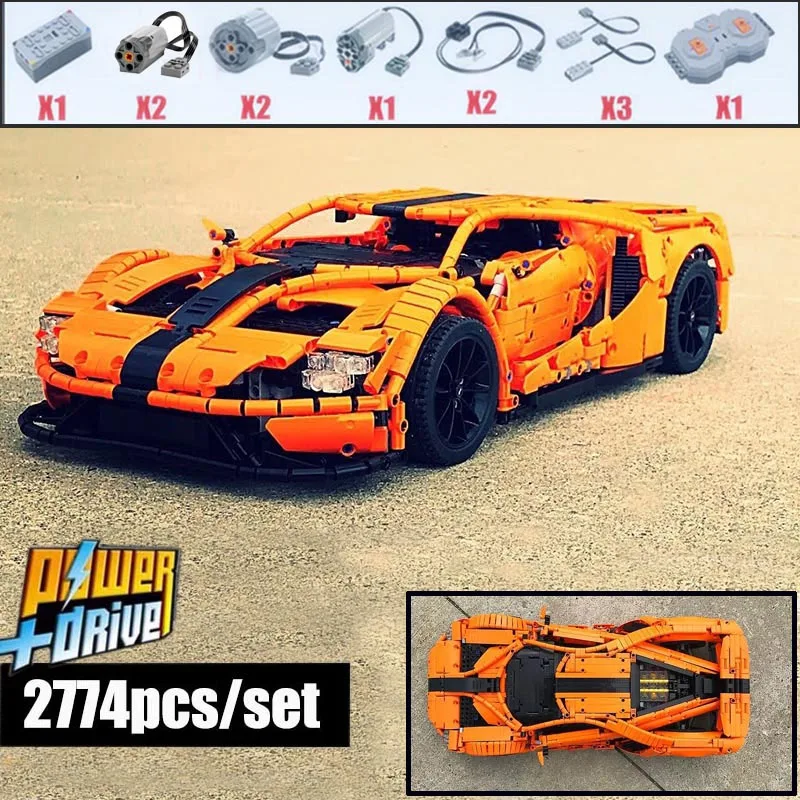 MOC-10792 クラシック電子 RC スーパーカー GT スポーツカー組立ビルディング ブロック モデル • 2774 パーツ子供の誕生日おもちゃギフト ギフト