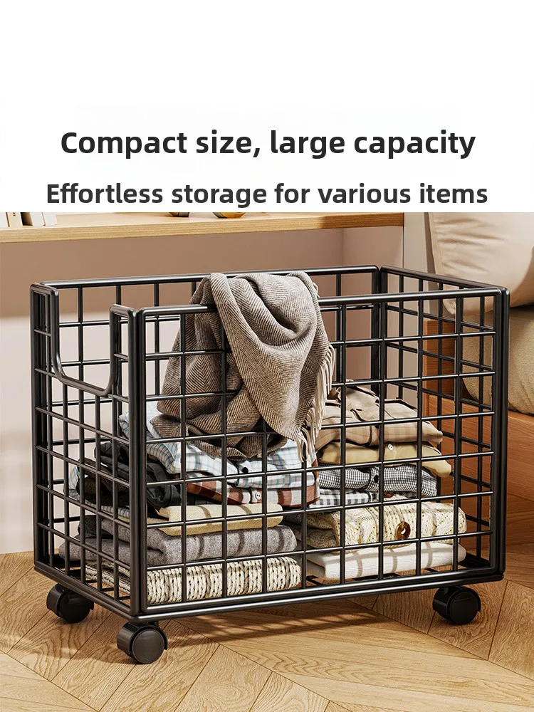 

Simple Home Bedroom Laundry Basket Dir Clothes Storage Basket Floor Standing with Wheels Mobile Batoom Laundry Basket