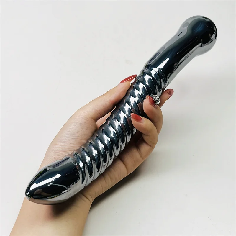 Large Size Natural Terahertz Crystal Massage Penis Wand Gemstone Yoni for Women Health Smooth Polished Fengshui Decor 24cm