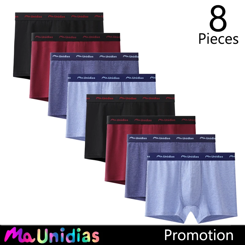 8pcs Mens Boxer Briefs Letter Elastic Waistband Cotton Boxers Men's Panties Fashion Underwear For Man Underpants Sexy Trunks