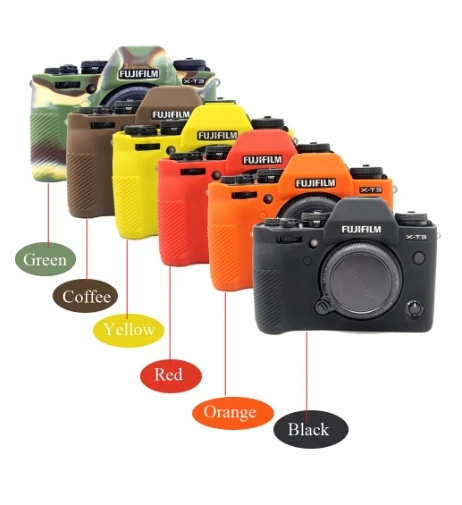 Capa de silicone para câmera, capa de borracha para fujifilm xt3 xt4 fuji xt3 xt4 xs10 xt200 xt10 xt20, capa de vidro temperado para presente