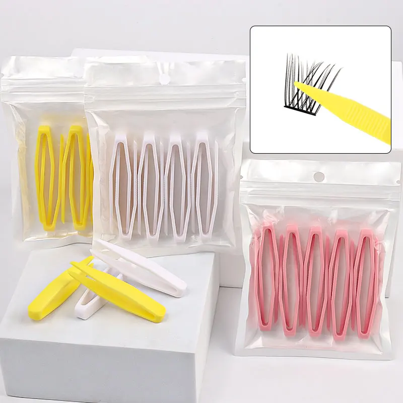 Pinzas de doble párpado, Clip de plástico antideslizante para máscara Facial, asistente de belleza, extensión de pestañas, herramientas de maquillaje portátiles, 10 Uds.