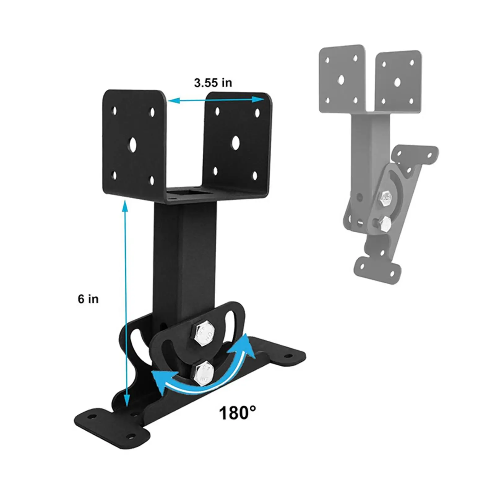 Adjustable Roof Riser Brackets for Pergola Beam Support Heavy Duty Metal Hardware with Screws for Patio Cover Terrace