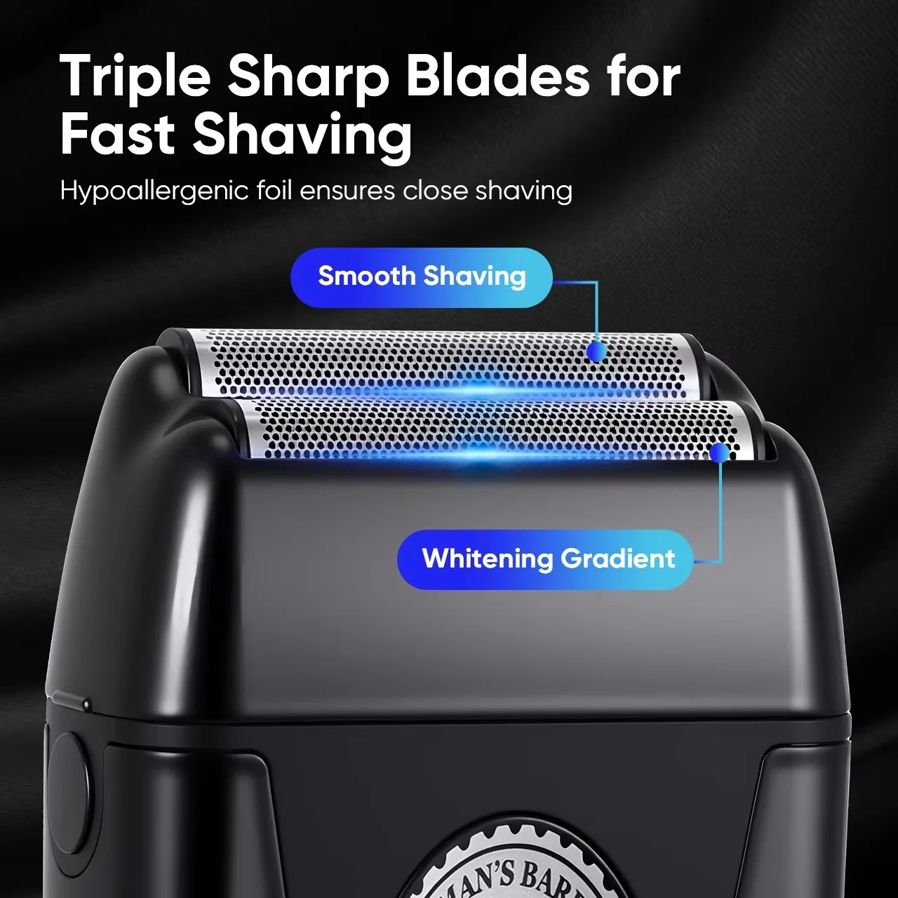 Vector Motor 8000RPM Professional Electric Shaver HT-936 Men's Hair Trimmer Double Floating Blade Portable Beard Clipper for Man