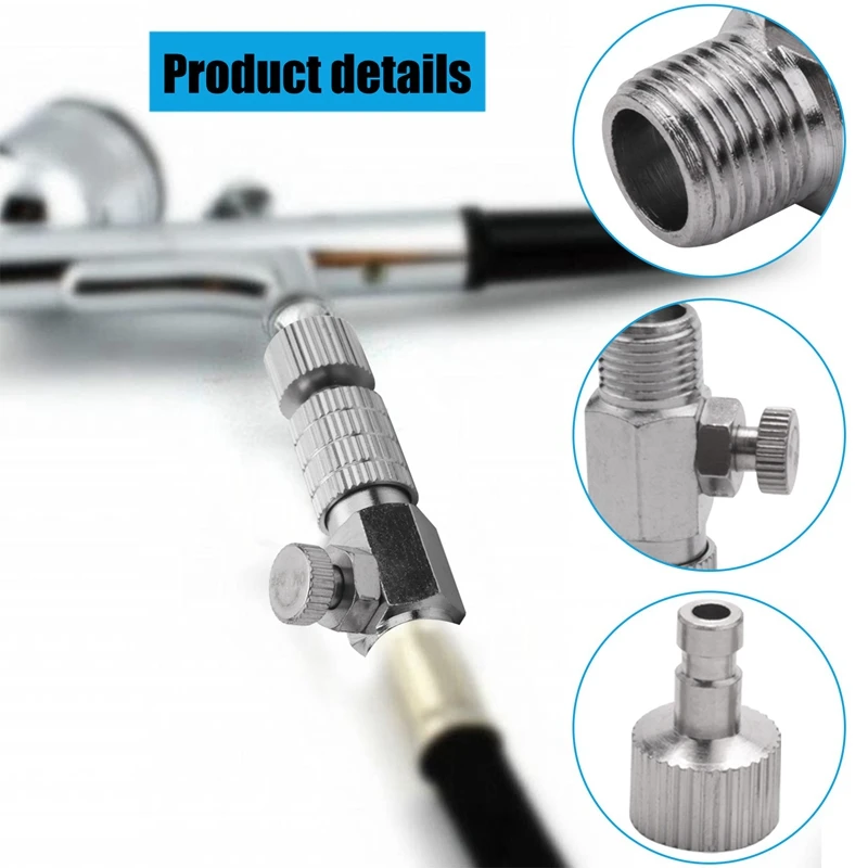 8Pieces Airbrush Adapter Set Airbrush Quick Release Coupling Disconnect Adapter Kit For Air Compressor And Airbrush Hose